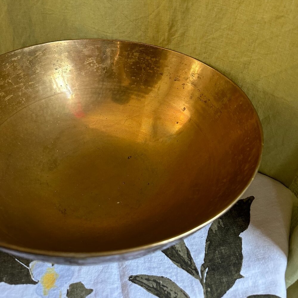 Copper and brass handmade bowl.